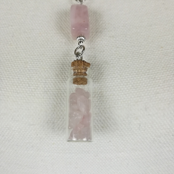 Healing Rose Quartz heart chakra necklace - Picture 4 of 6